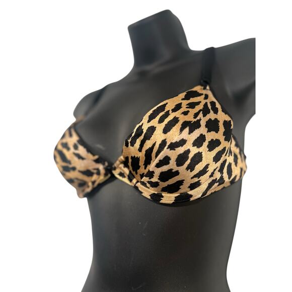 Vintage Victorias Secret Cheetah velour Bra 34B - Picture 2 of 6